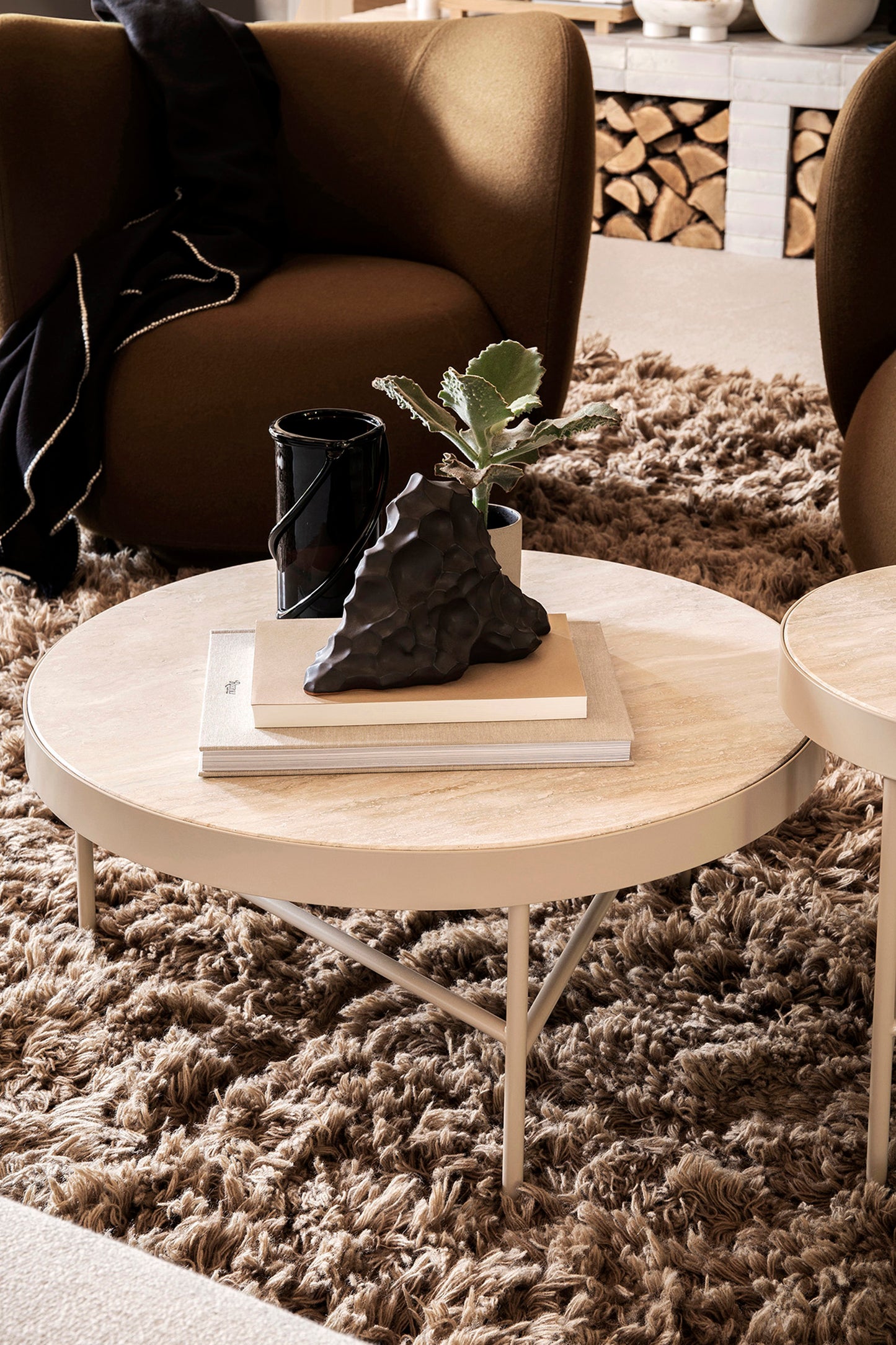 Travertine Table - Large by ferm LIVING