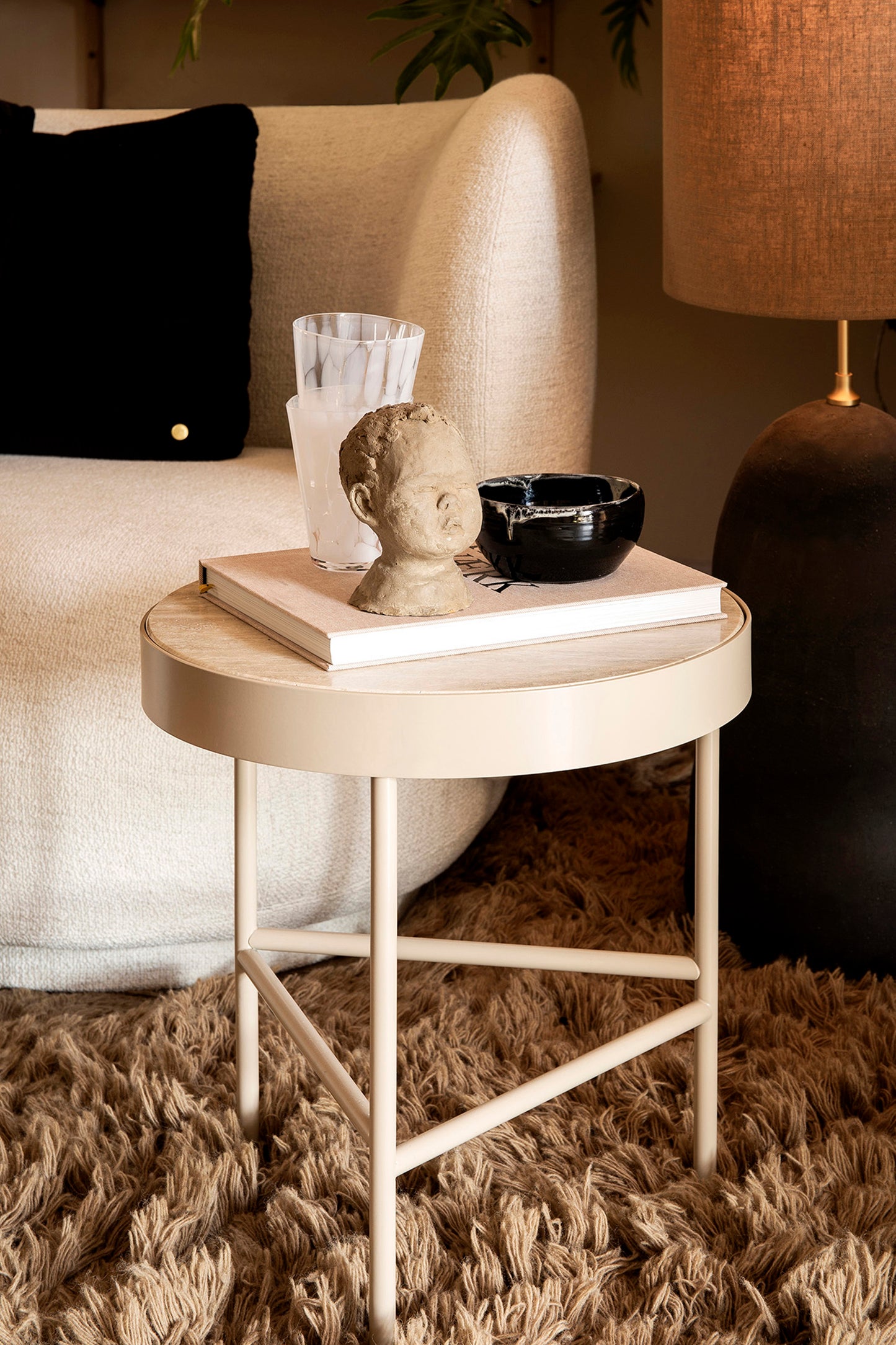 Travertine Table - Medium by ferm LIVING