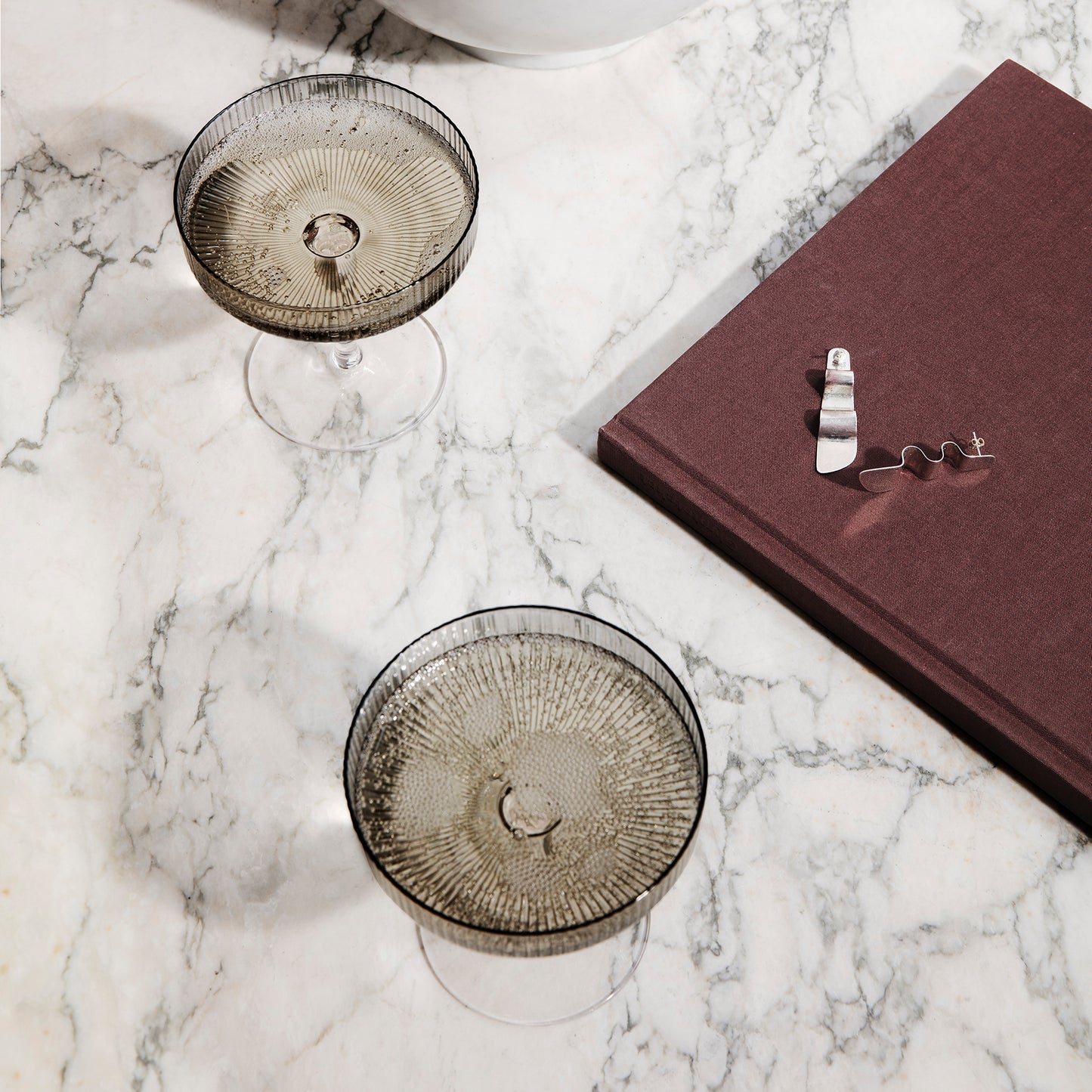 Ripple Champagne Saucers (Set of 2) by ferm LIVING