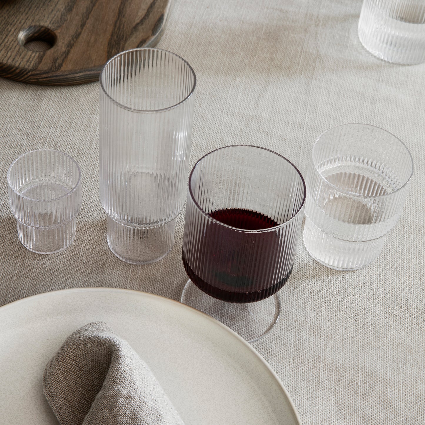 Ripple Long Drink Glasses (Set of 4) by ferm LIVING
