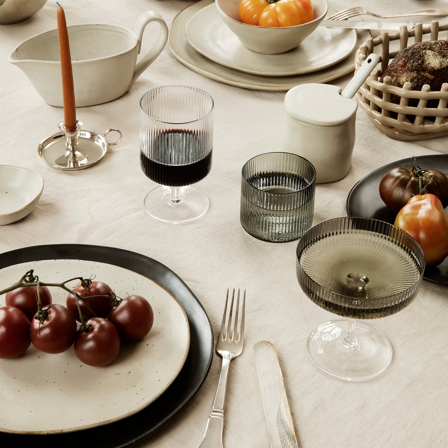 Ripple Champagne Saucers (Set of 2) by ferm LIVING