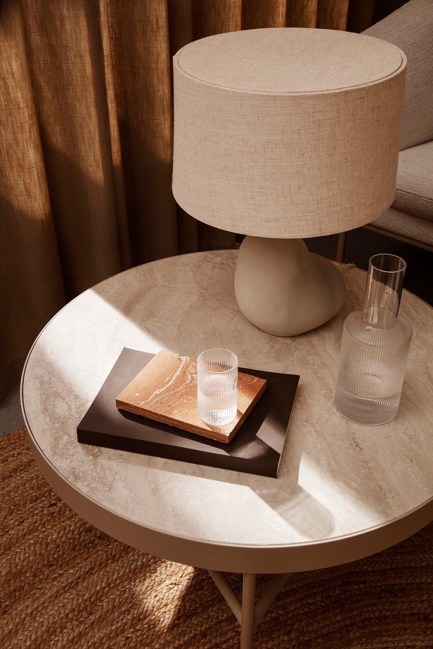 Travertine Table - Large by ferm LIVING