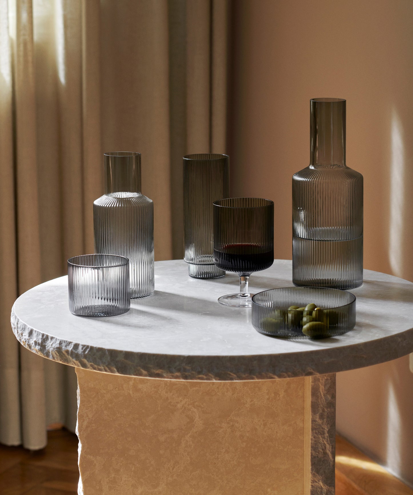 Ripple Carafe with Lid, Small by ferm LIVING (Set of 2)