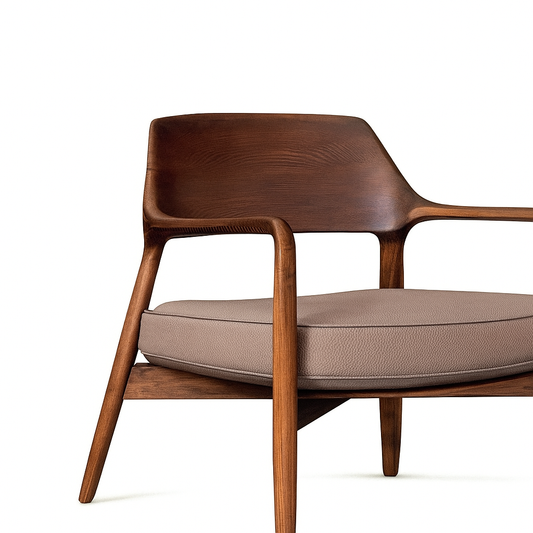 Walnut Lamont Chair Danish Armchair with Materialized Pumice Vinyl Seatpad