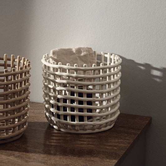 Ceramic Basket, Large by ferm LIVING