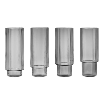 Ripple Long Drink Glasses (Set of 4) by ferm LIVING